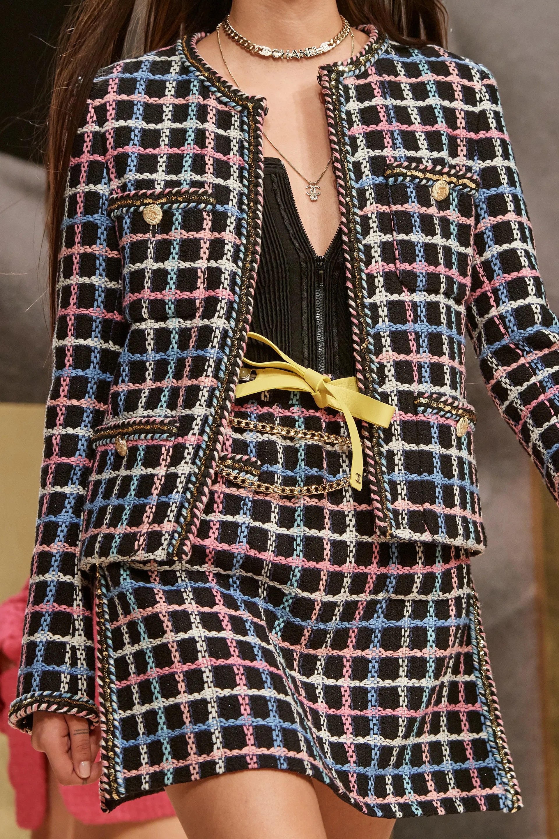 Chanel Chain-Link Embroidered Jacket with Patch Pockets — UFO No More