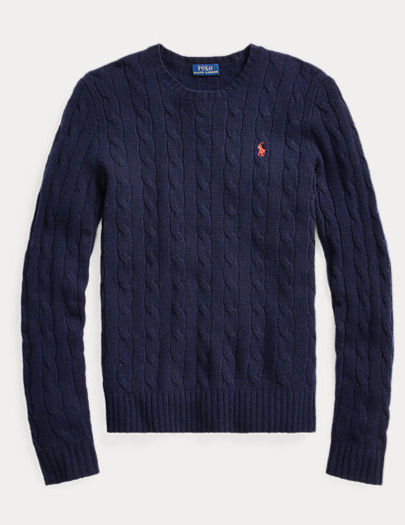 Polo Ralph Lauren Cable-Knit Cashmere Sweater in Navy — UFO No More