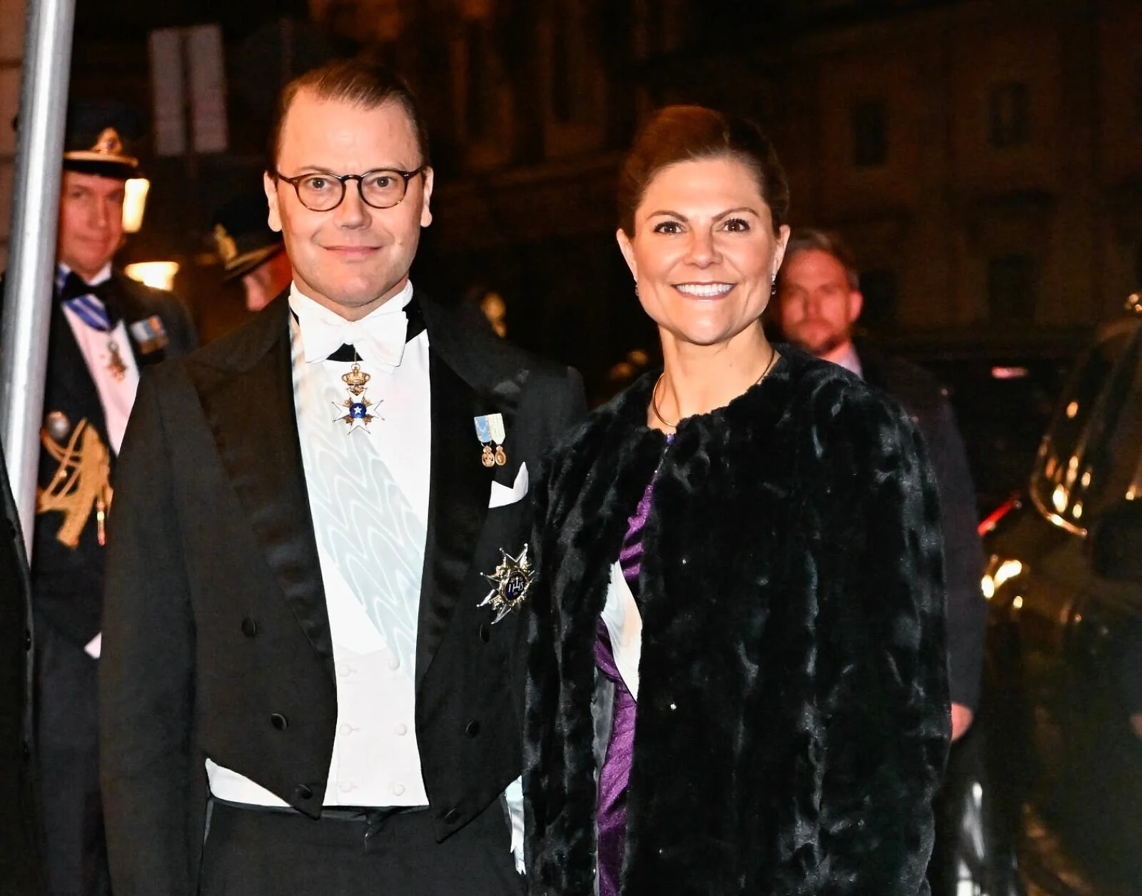 Swedish Royal Couple and Crown Princess Couple attend the Swedish Academy's festive gathering