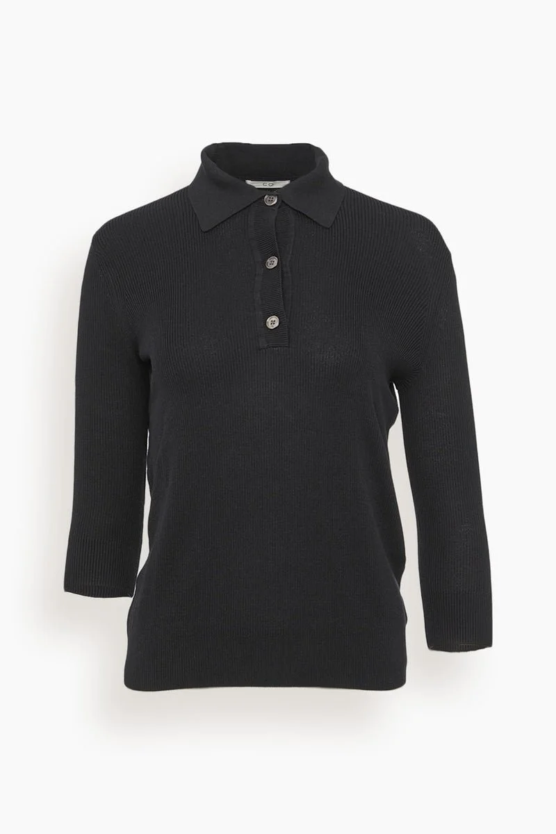 CO Short Sleeve Polo in Black
