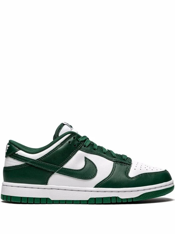 Nike Dunk Low Sneakers in White/Green