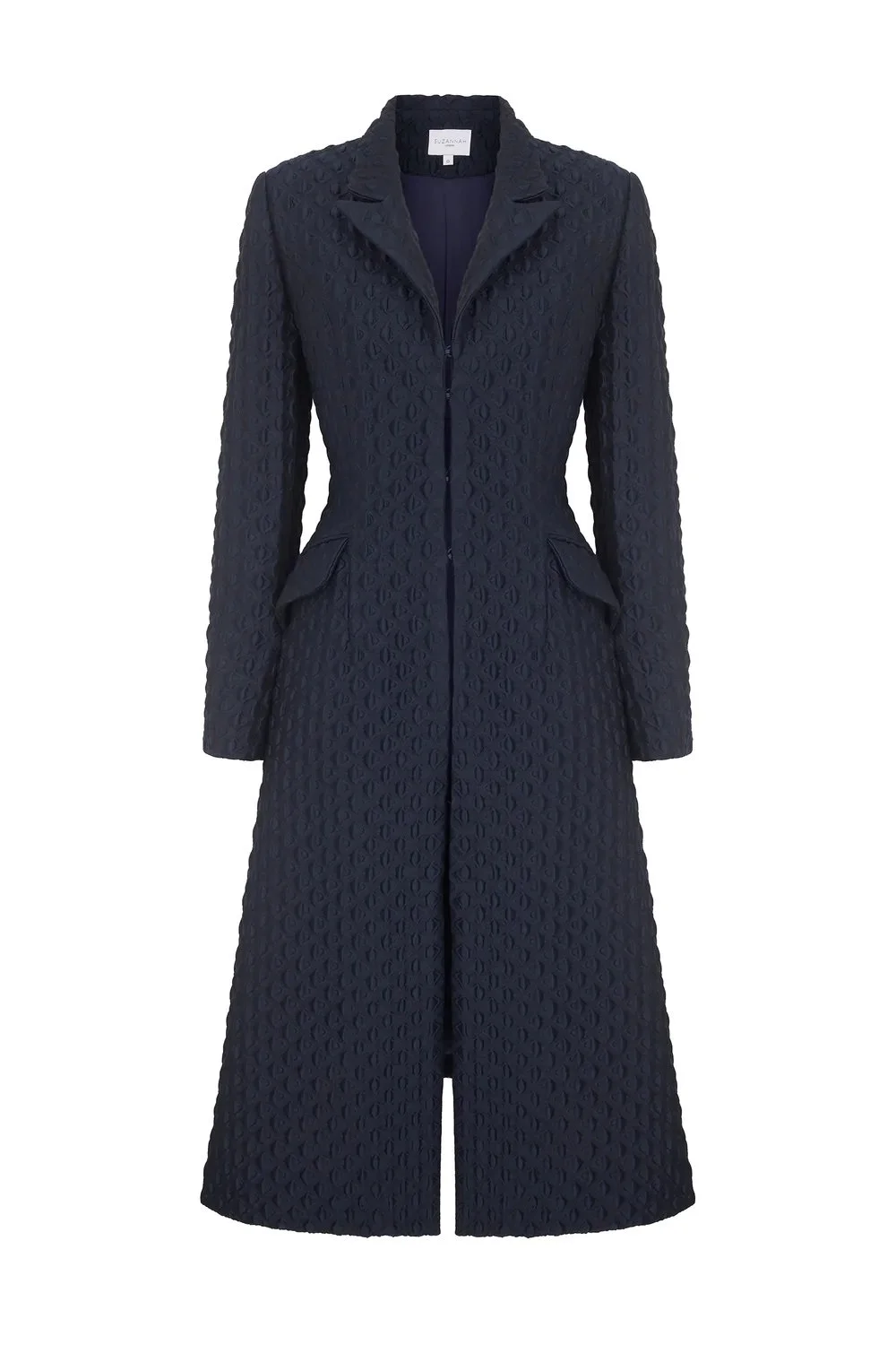 Suzannah Modern Tux Coat in Diamond Cloqué