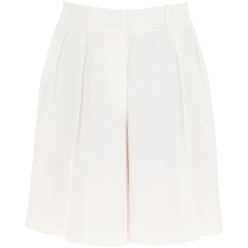 Khaite Isabelle High-Rise Pleated Shorts
