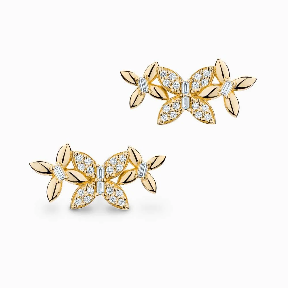 Ecksand Diamond Trio Butterfly Ear Climber Earrings