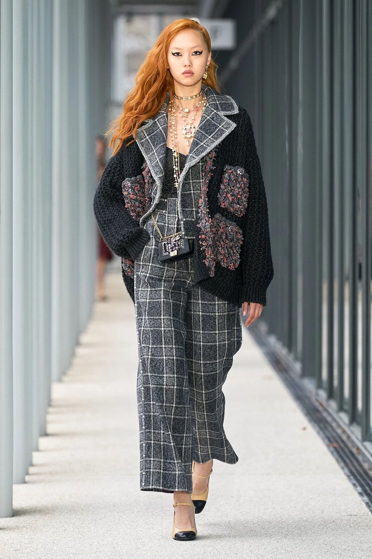 Chanel Wool Check Wide-Leg Trousers — UFO No More