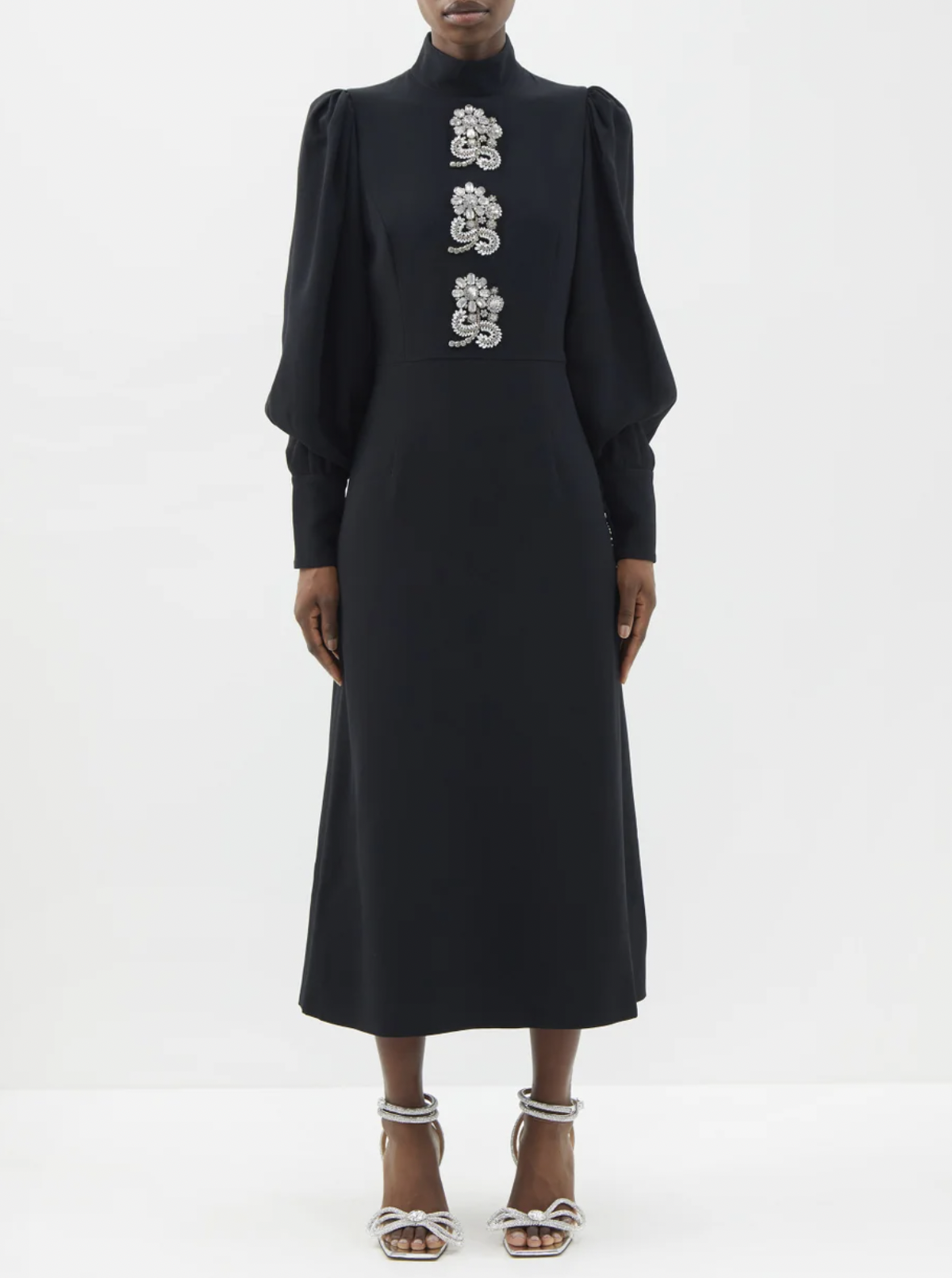 Andrew Gn Crystal-Embellished Crepe Dress