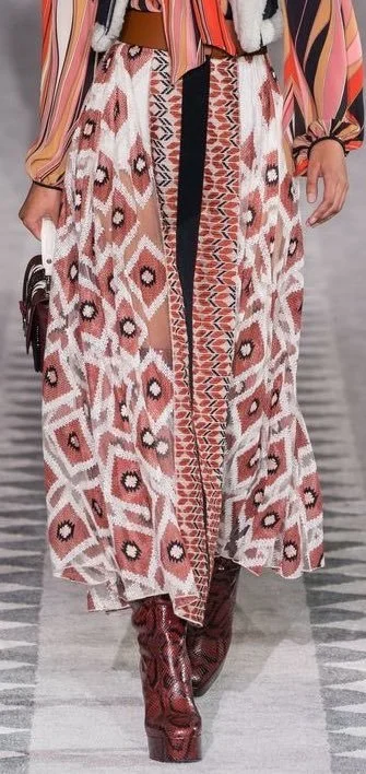 Longchamp Printed Midi Skirt