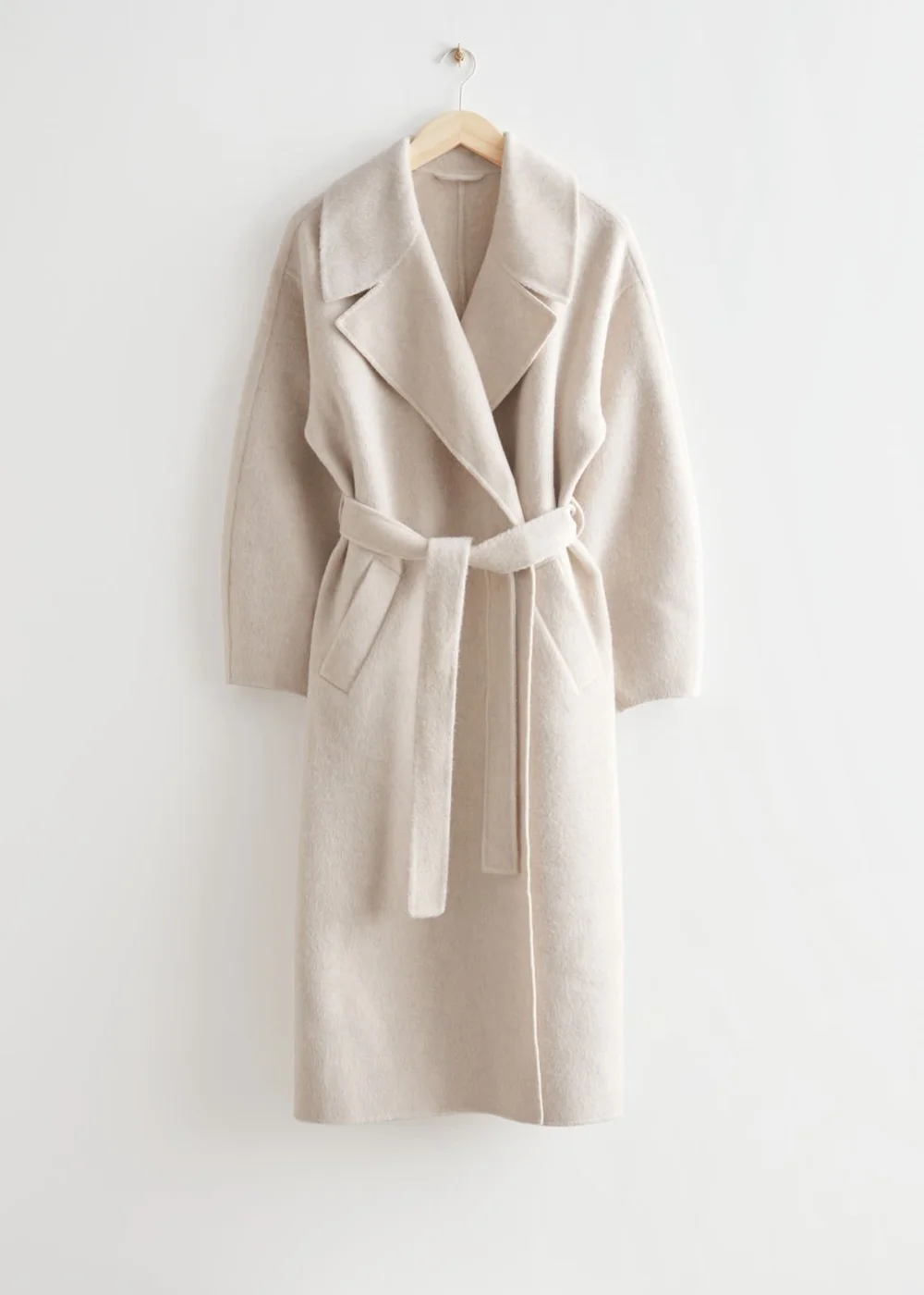 louren oversize wool trench coat oatmeal