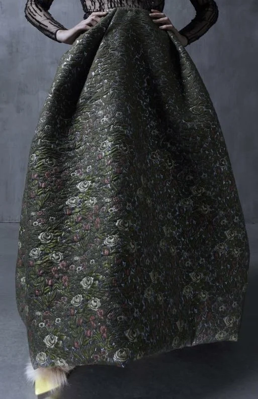 Natan Couture Floral Brocade Maxi Skirt
