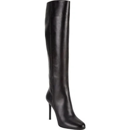 Prada Half-Zip Knee Boots in Black Leather