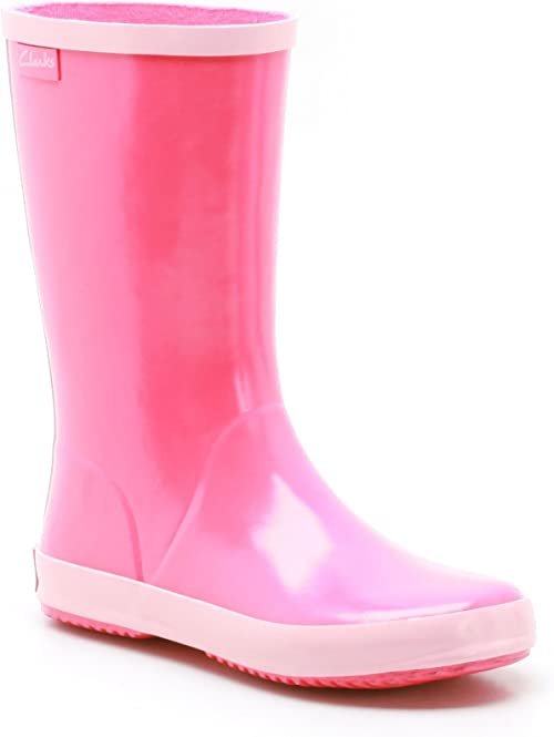 gráfico Médico Millas Clarks Girls Rubber Wellington Boots in Pink — UFO No More