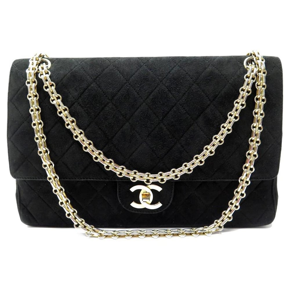 Chanel Classic Flap Bag in Black Quilted Suede — UFO No More