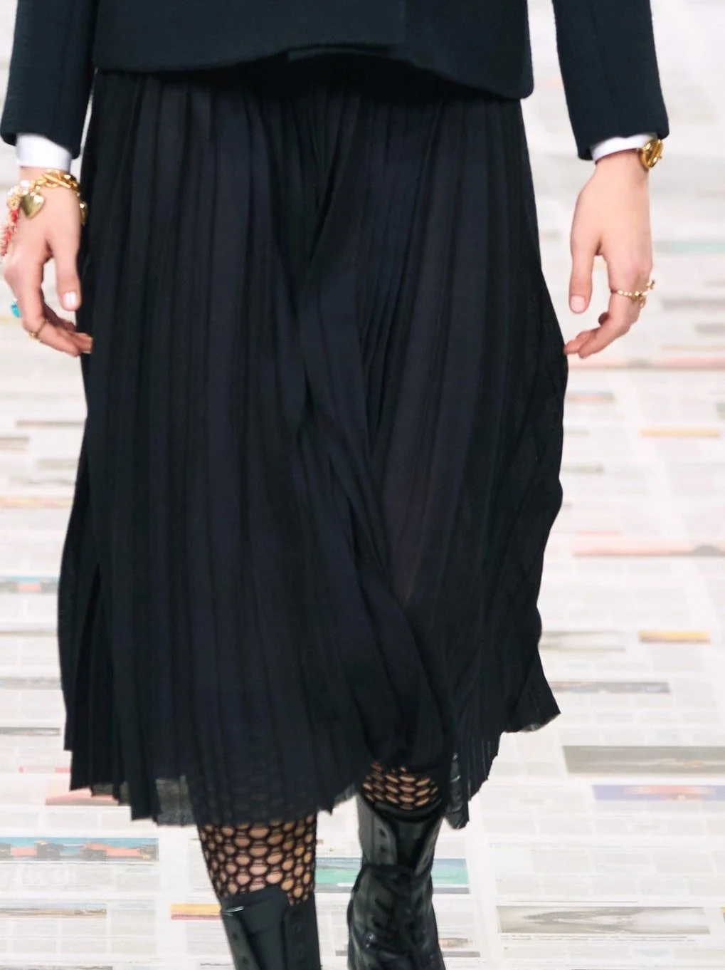 Christian Dior Accordion Pleated Midi Skirt