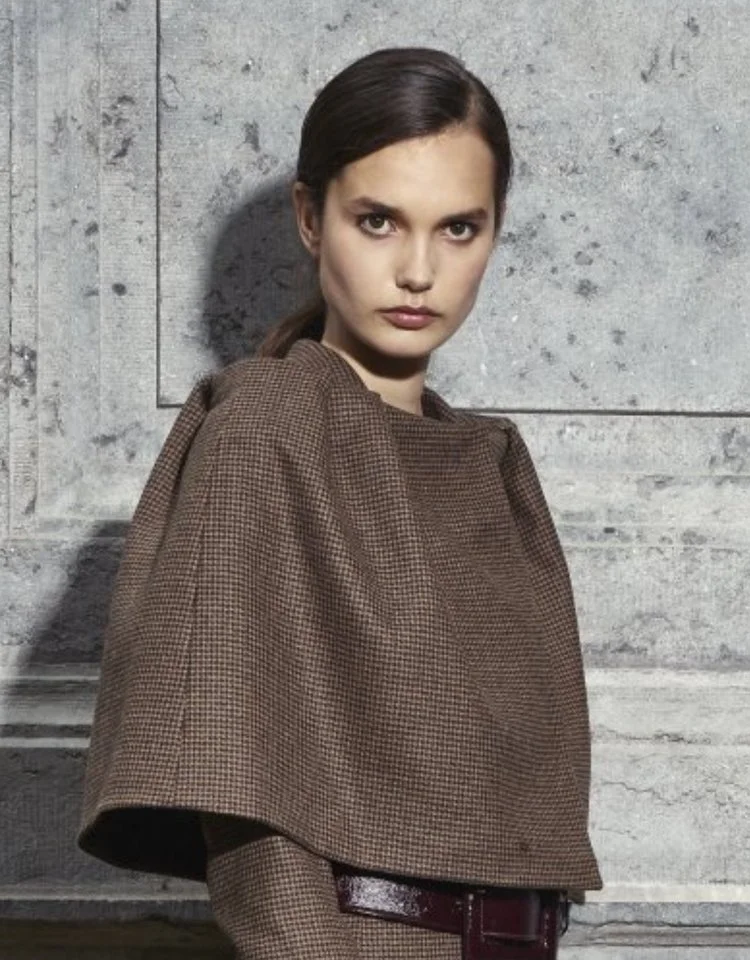 Natan Couture Fusee Cape in Houndstooth