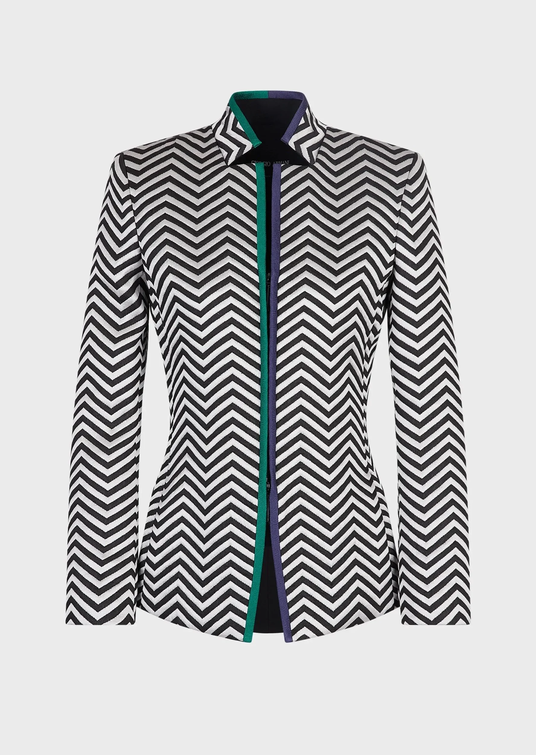 Giorgio Armani Two-Toned Chevron Jacquard Jacket