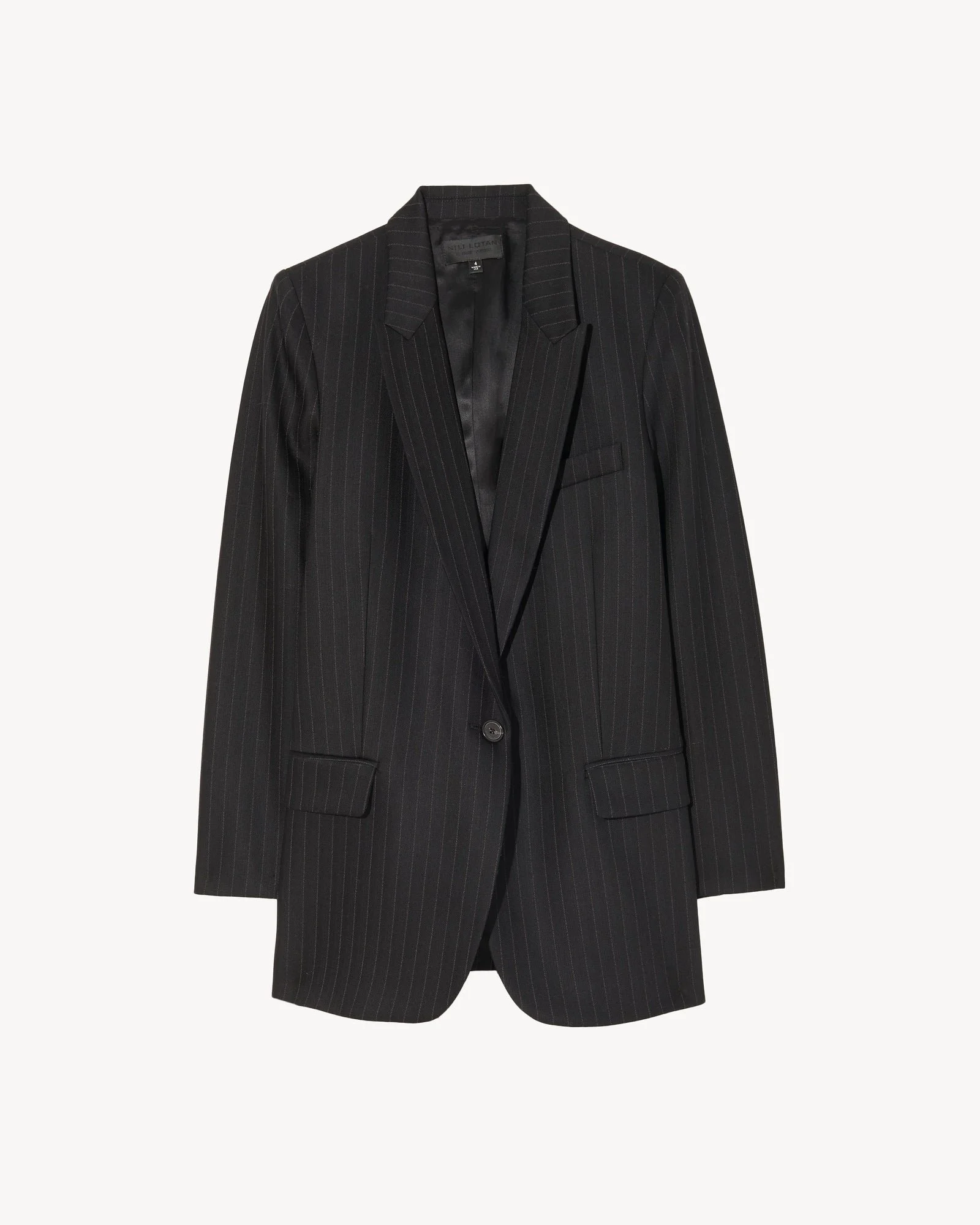 Nili Lotan Diane Blazer in Black Pinstripe