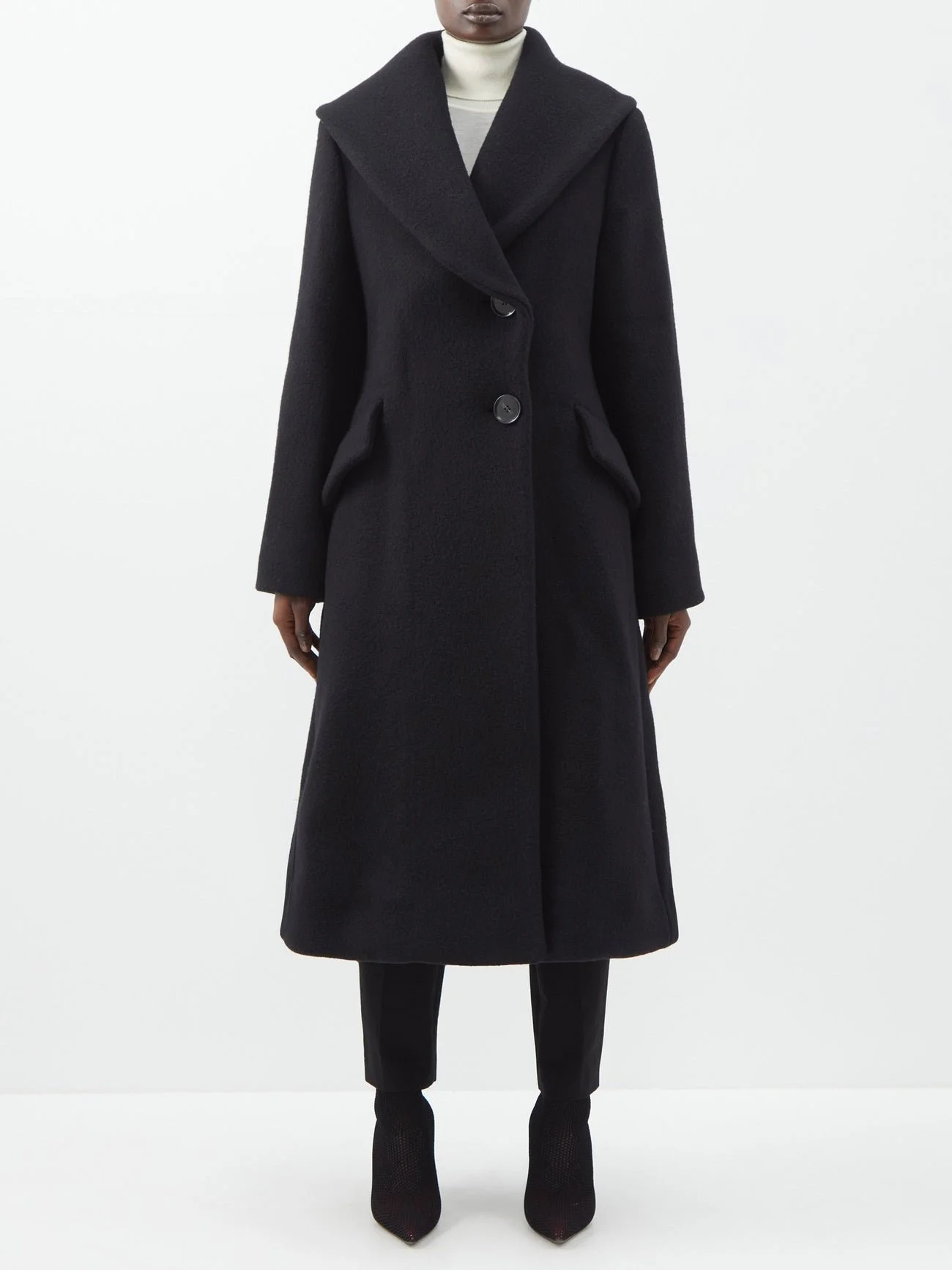 Proenza Schouler Extended Shawl-collar Wool-blend Coat