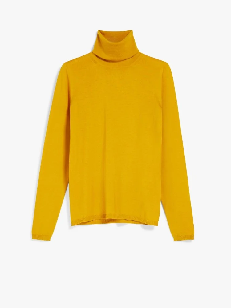 Max Mara Leandro Wool Turtleneck in Yellow