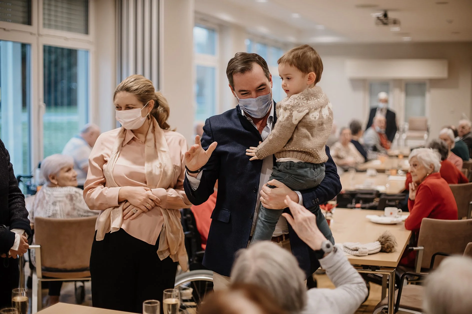 Hereditary Grand Ducal Family visits SERVIOR Op der Léier Nursing Home