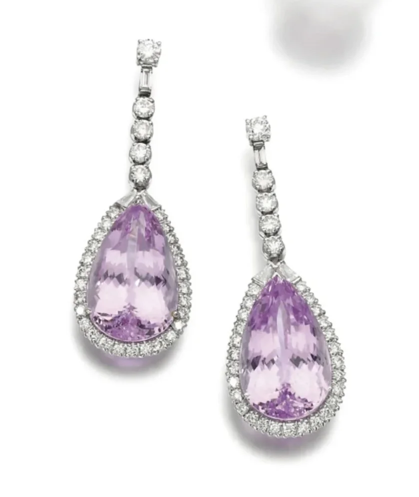 Sotheby’s Diamond and Kunzite Earrings