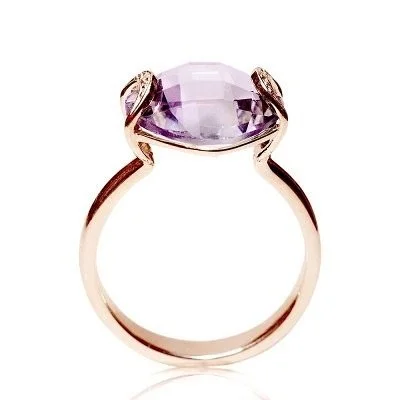MdeU Frog Ring in 18k Rose Gold and Amethyst