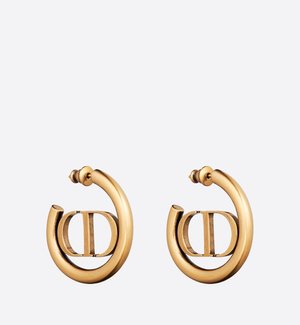 Christian Dior 30 Montaigne Hoop Earrings in Antique Gold-Finish Metal ...