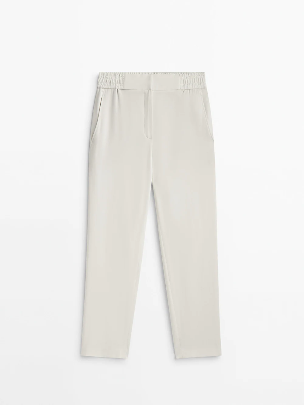 Massimo Dutti Straight Crepe Trousers