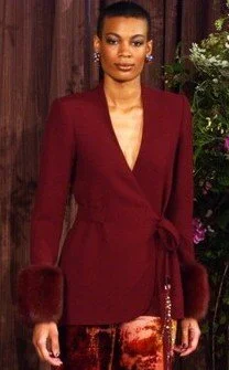 Gerald Watelet Couture Fur Cuff Wrap Top