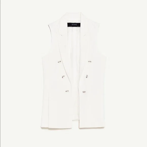 Zara Double-Breasted Open Front Vest