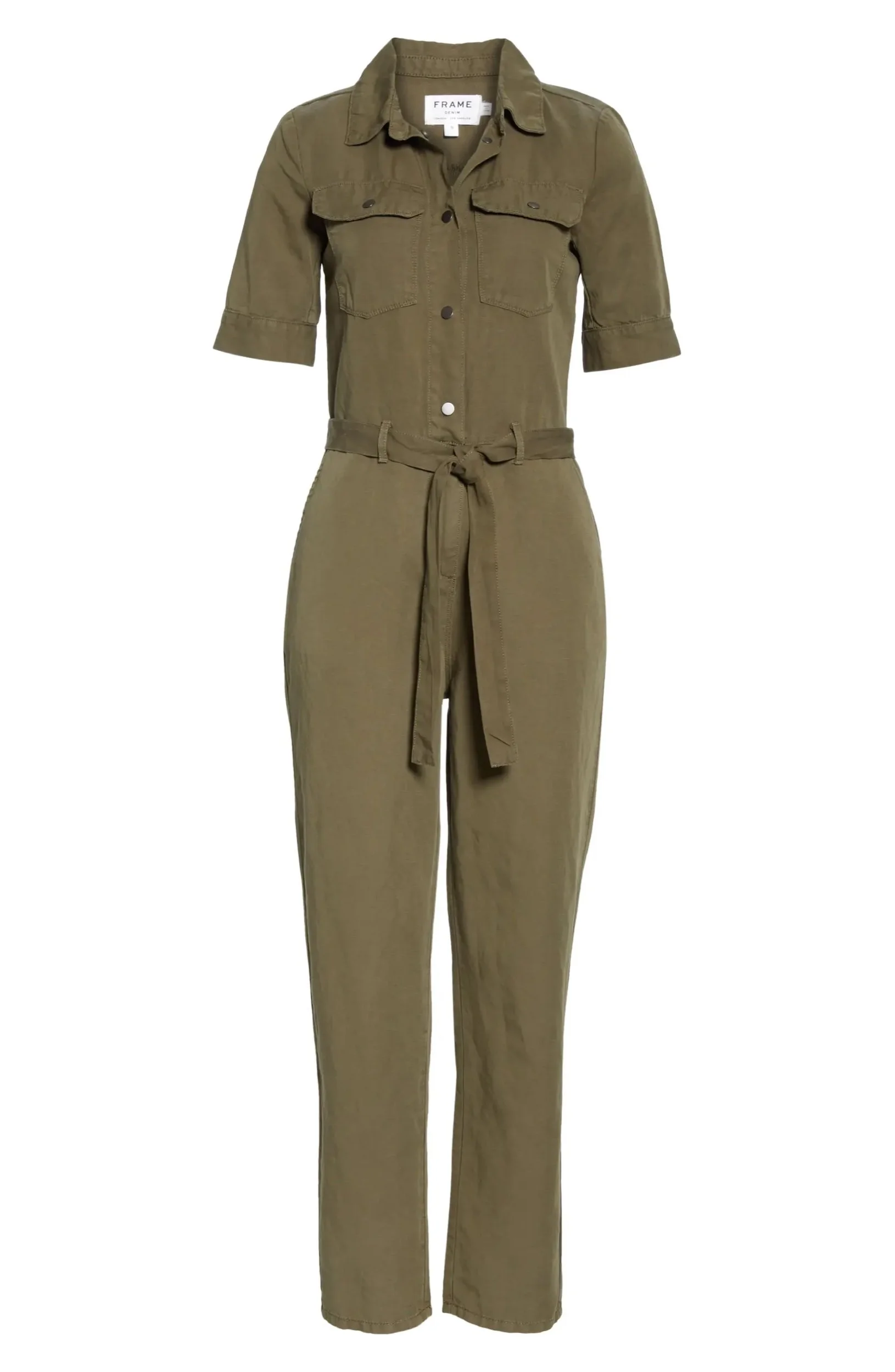 Frame Belted Cotton & Linen Jumpsuit — UFO No More