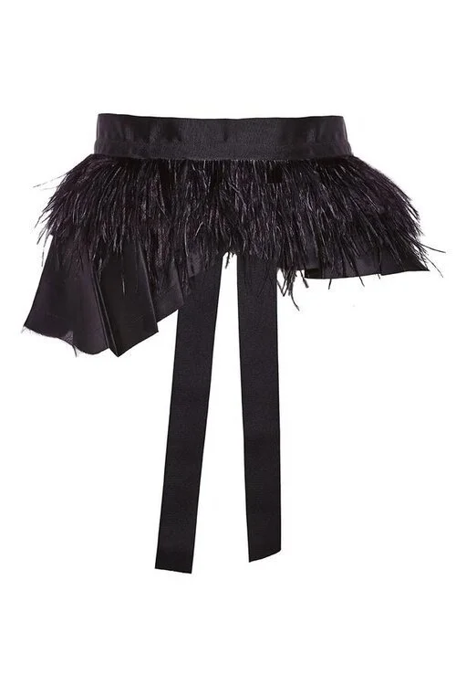 Johanna Ortiz Fleur d'Ete Feather-Embellished Silk Belt