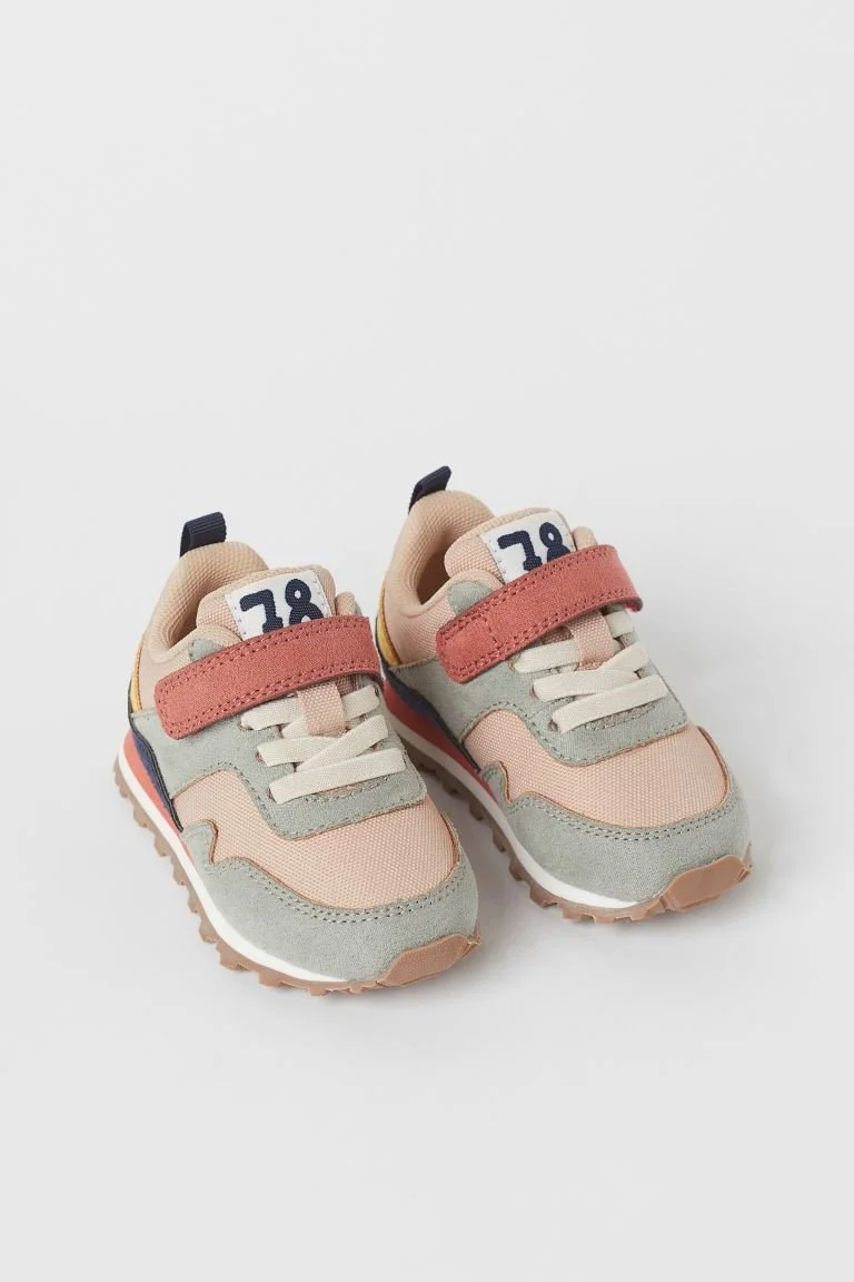 H&M Kids Mesh Trainers in Powder Beige/Block-Coloured