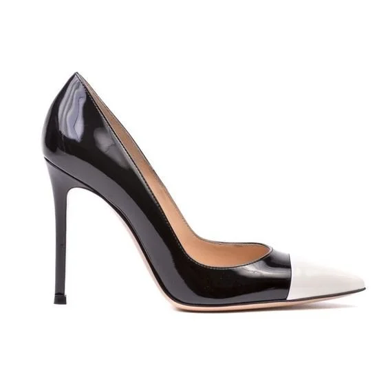 Gianvito Rossi Cap Toe Patent Leather Pumps