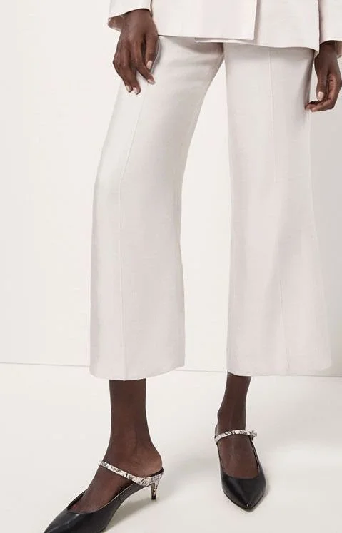 Massimo Dutti Cropped Shiny Linen Suit Trousers