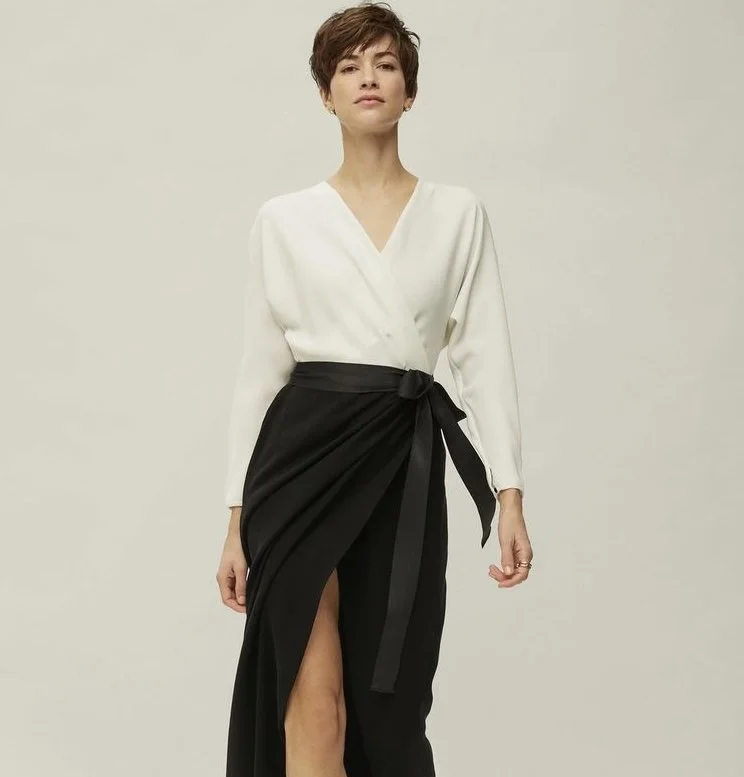 Carolina Herrera Crepe Wrap Midi Dress