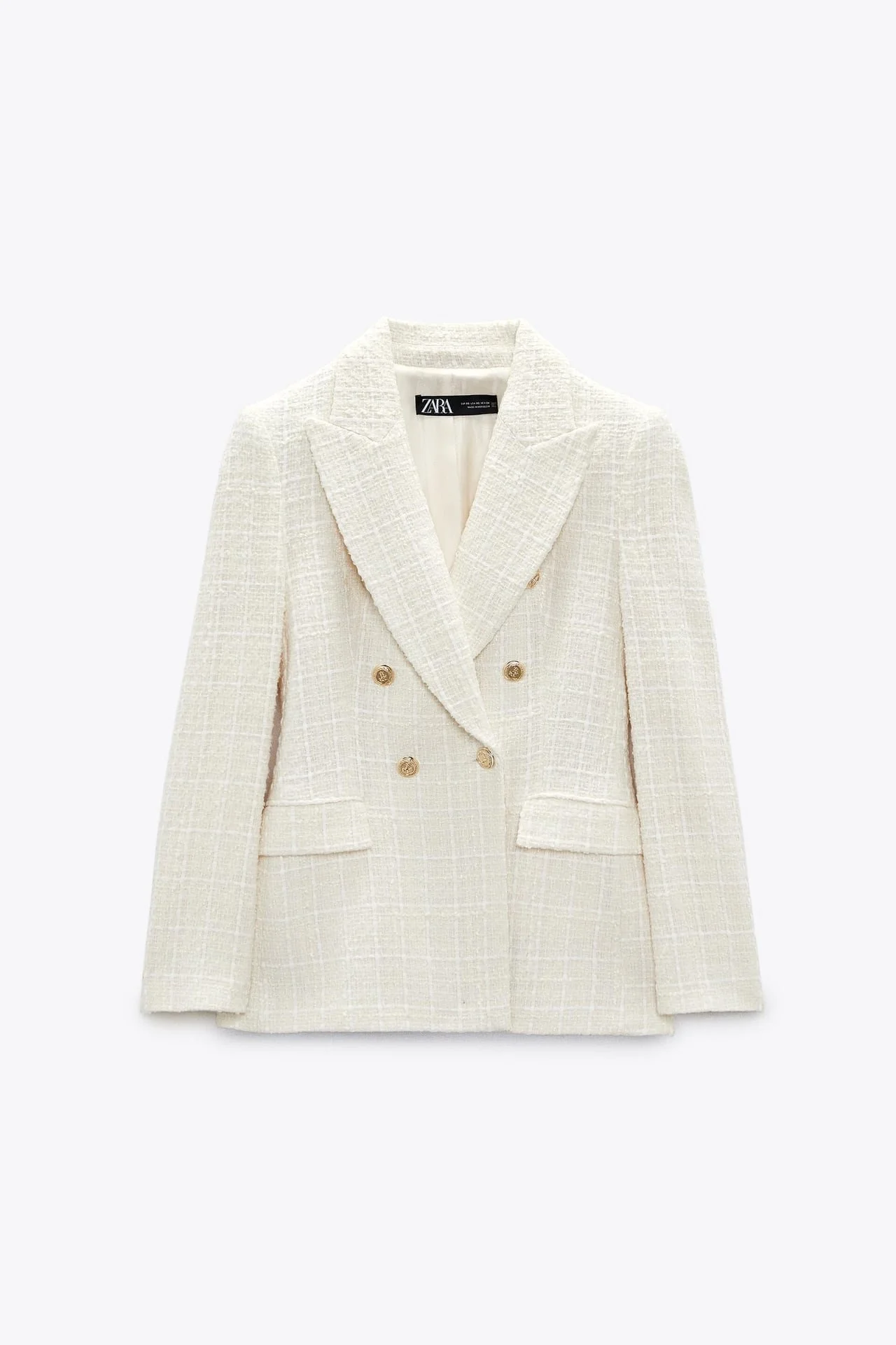 フラダリ Zara Double-Breasted Textured Weave Jacket — UFO No More