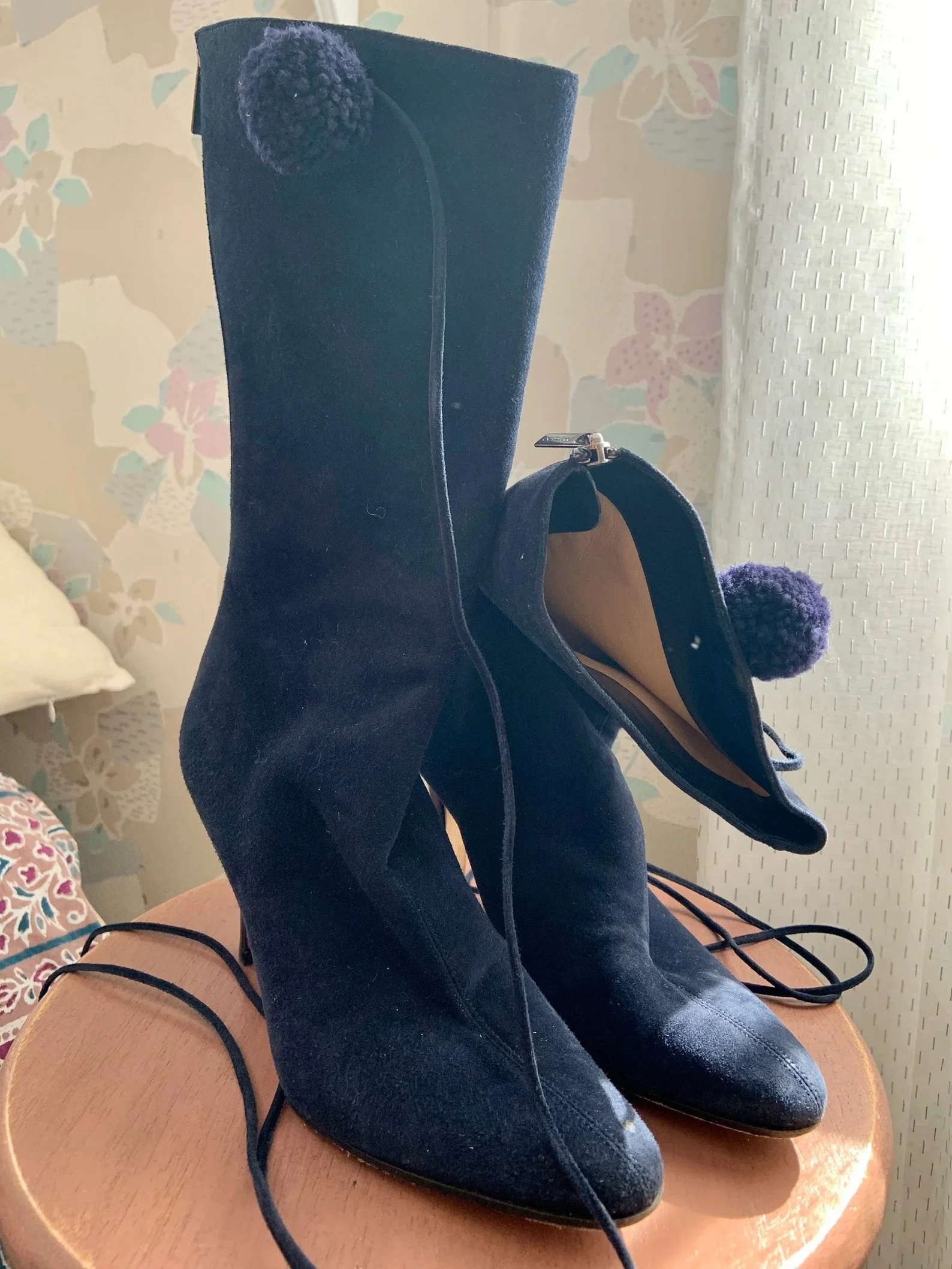 Jimmy Choo Vintage Pom Pom Boots