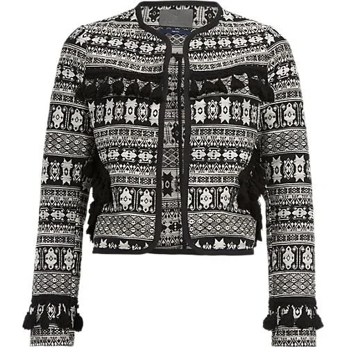 Costes Jacquard Jacket with Tassels