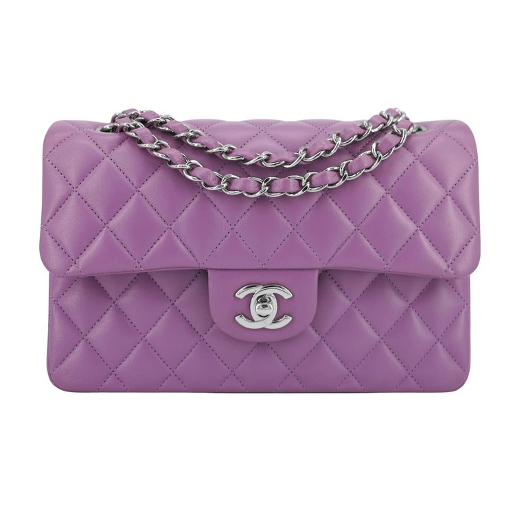 Chanel Top-Handle Flap Bag in Purple Leather — UFO No More