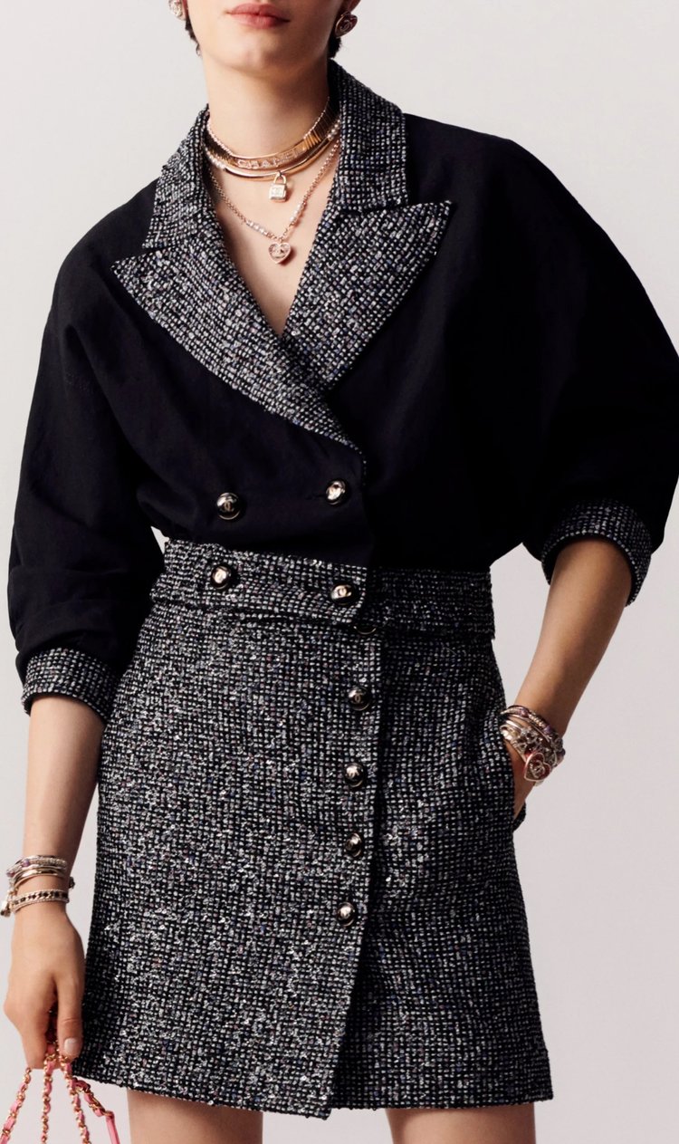 Chanel HC Double-Breasted Tweed Blazer in Black — UFO No More