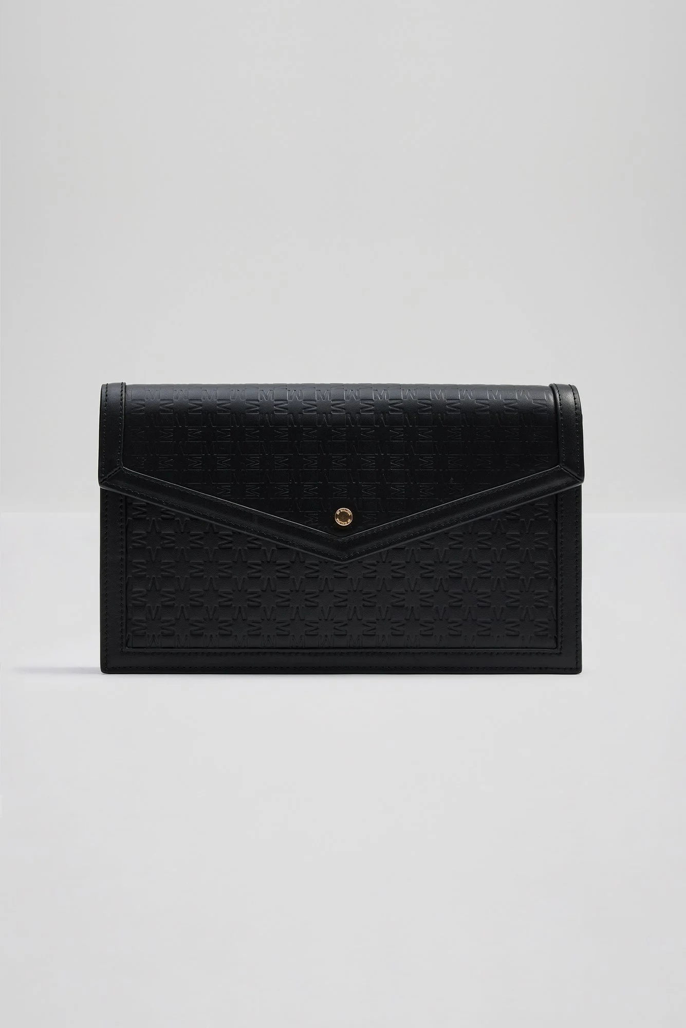 By Malina Leather Envelope Bag in Black Embossed