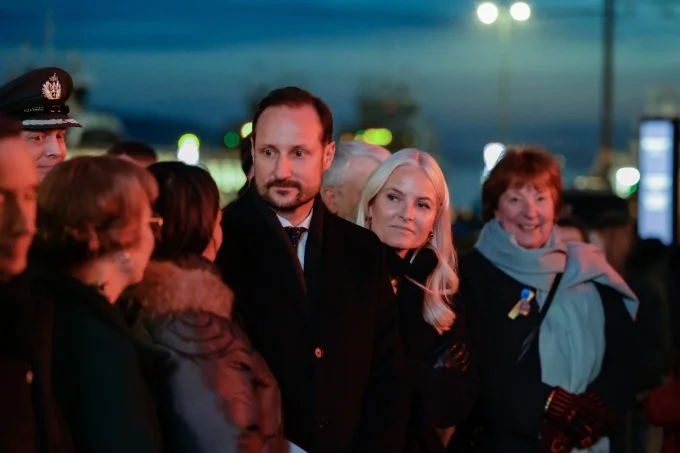 Crown Prince Haakon and Crown Princess Mette-Marit attend "Hope in the darkness of war" commemoration event