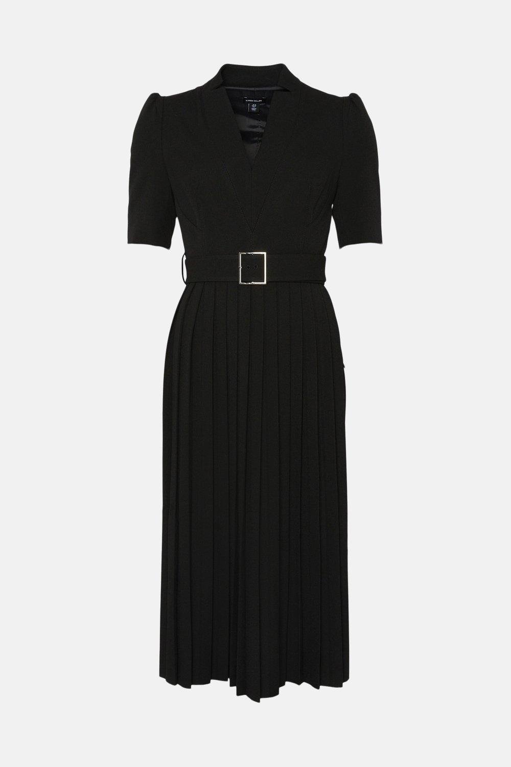 Karen Millen Forever Belted Midi Dress in Black.jpeg