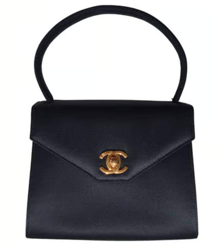 Chanel Black Silk Handbag