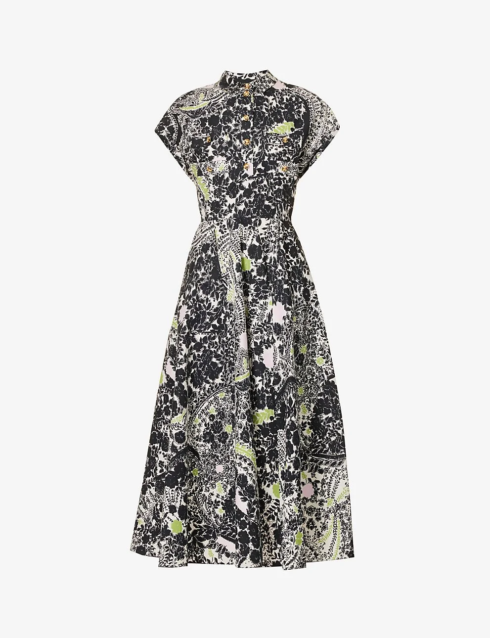 Giambattista Valli Floral-Print Flared-Hem Midi Dress