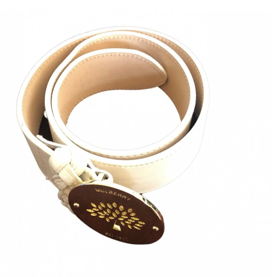 Mulberry Logo Plate Leather Belt