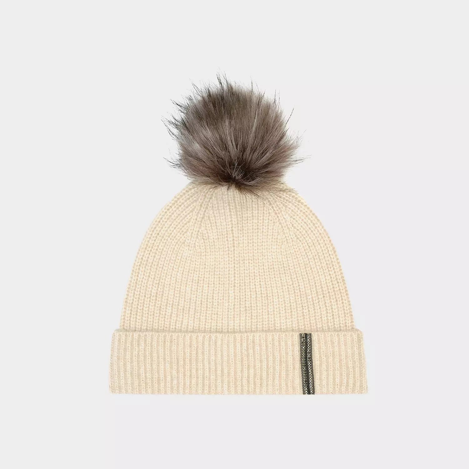 Mint Velvet Knit Pom Pom Hat in White.jpg