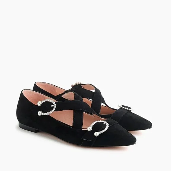 J.Crew CrissCross Buckle Flats