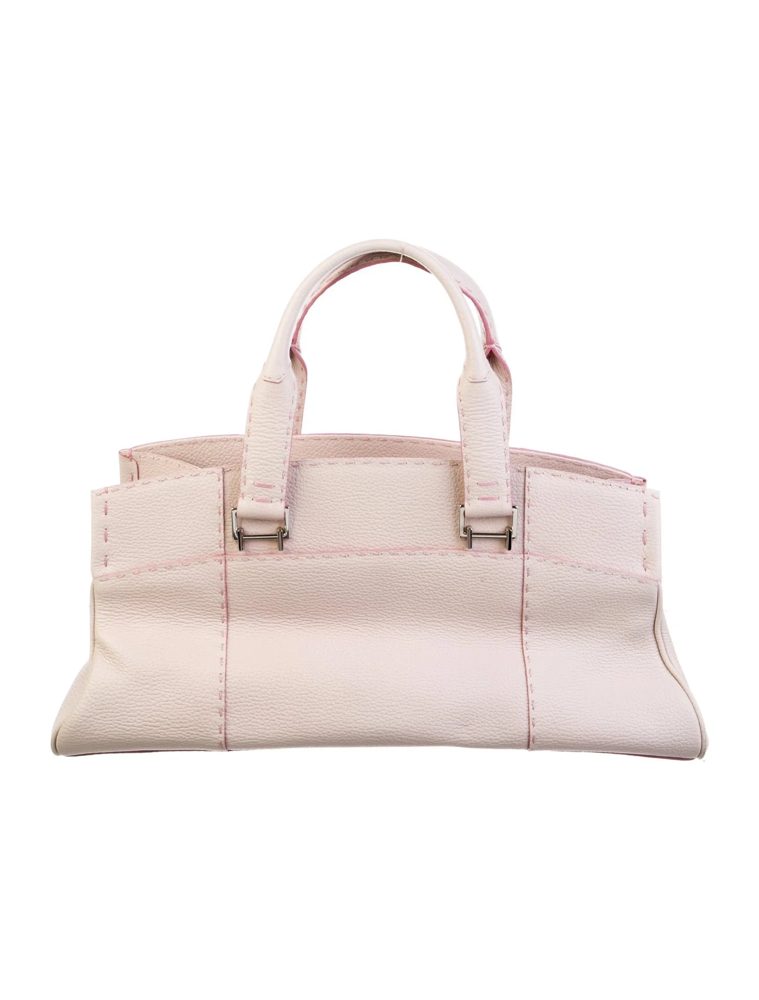VBH Satchel Shoulder Bag in Pink Leather
