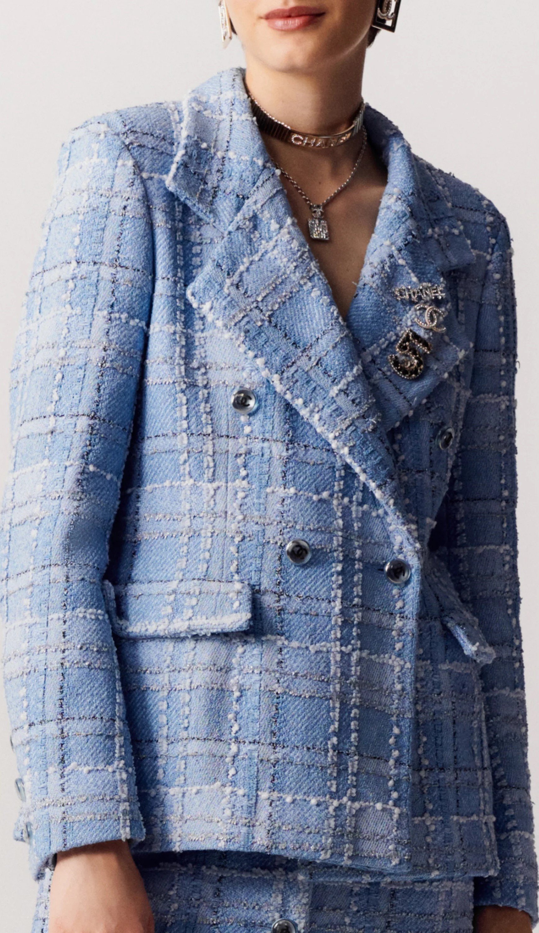 Chanel Blue Jacket Luxury Apparel on Carousell